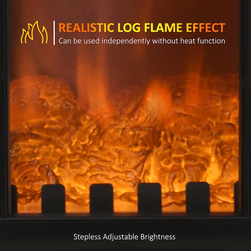 Electric Fireplace Stove, 22" Freestanding Heater with 3-Sided Flame, Adjustable Temperature, Overheat Protection, Portable