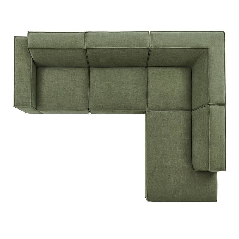 Restore 4-Piece Performance Fabric Upholstered Modular L-Shaped Sofa