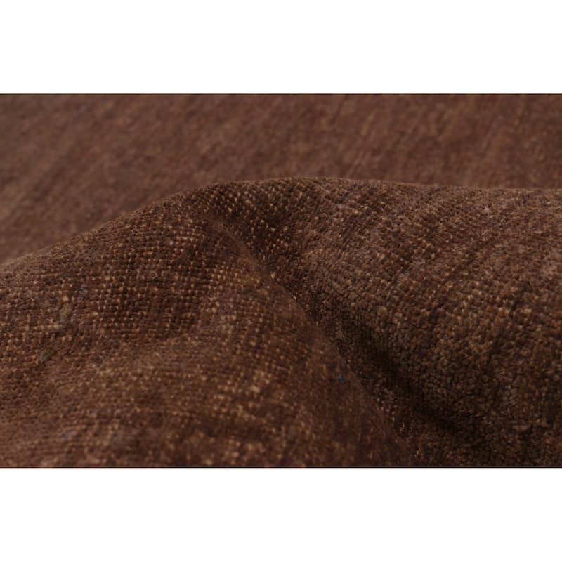 ECARPETGALLERY Hand-knotted Vibrance Dark Brown Wool Rug - 6'6 x 7'9