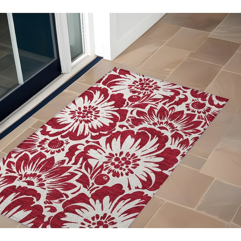 Taz Botanic Elegance Weather Resistant Blended Style Outdoor Rug - 2' x 3' - Multi
