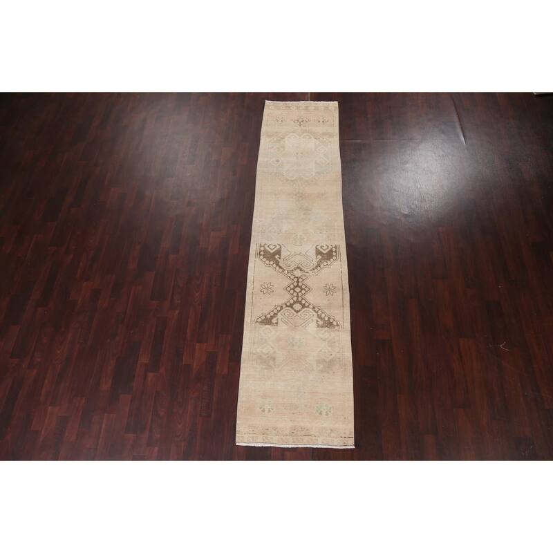 Antique Look Anatolian Turkish Staircase Runner Rug Wool Hand-knotted - 2'7" x 10'11"