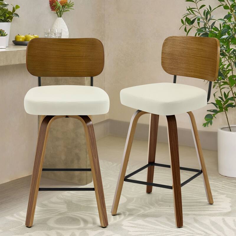 26" Swivel Upholstered Counter Height Bar Stool - 36.4" H x 17.1" W x 20" D