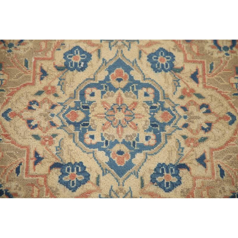 Hand Knotted Oriental 100% Wool Carpet Traditional Floral Oranges & Rust Mashad Area Rug - 14' 0'' X 9' 6''