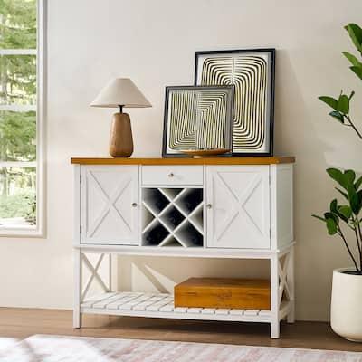 Bar Cabinet Console Table With 2-Door Cabinet & 1 Drawers,Coffee Bar,Wine Rack With Storage Shelf,Sofa Tables Buffet Sideboard