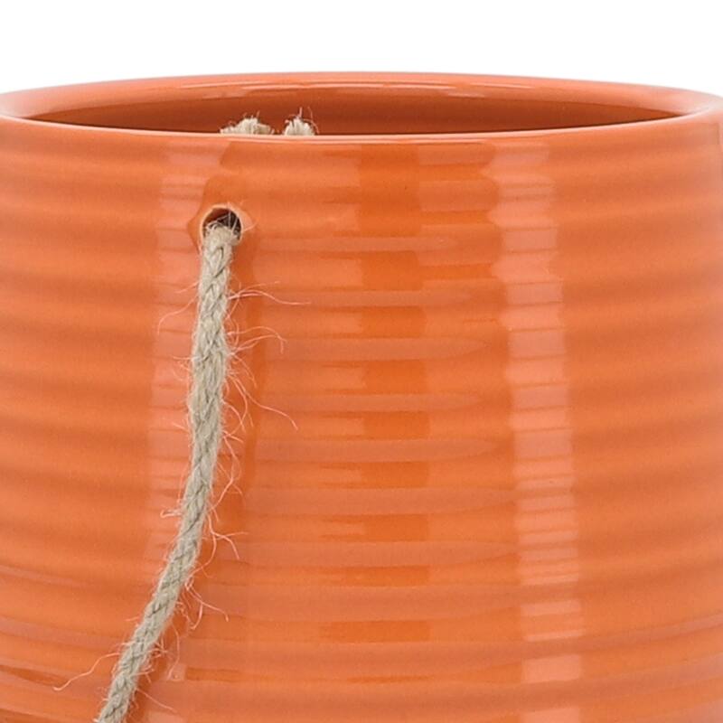 Sagebrook Home Neutral Textured Ceramic Hanging Planter