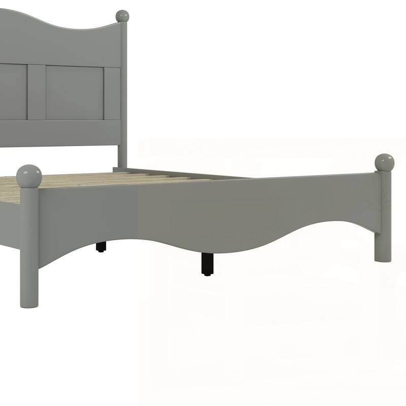 Wood Platform Bed Frame with Wooden Slat Support