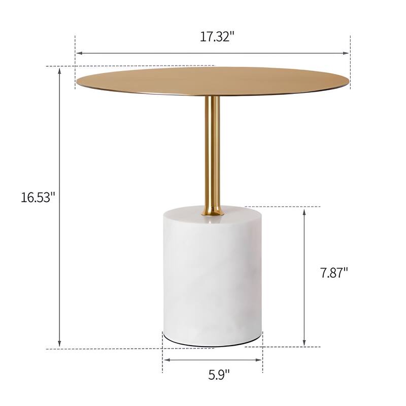 Stylish Marble Based Steel Side Table