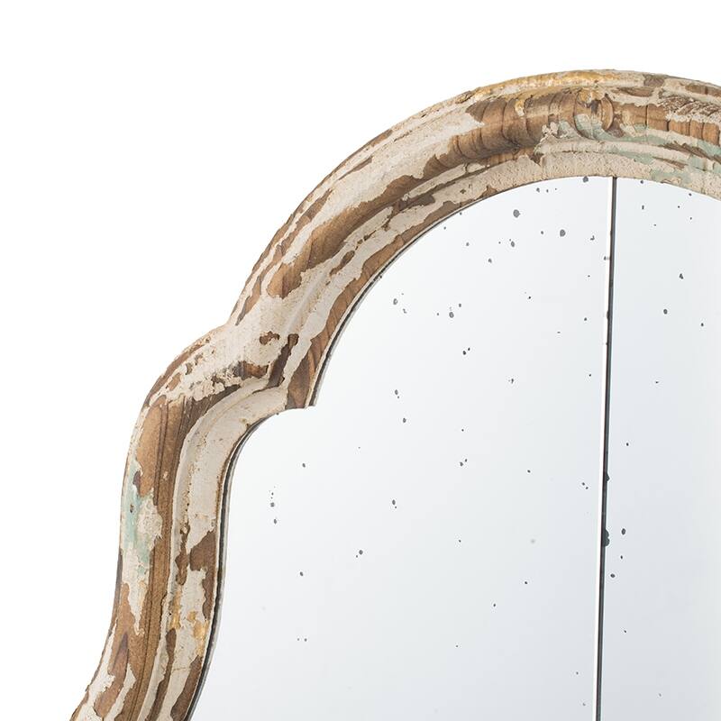 22" x 48" Large Cream & Gold Framed Wall Mirror