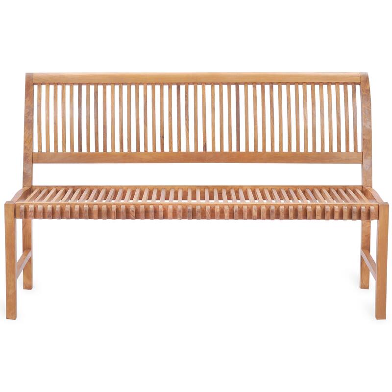 Chic Teak Castle Outdoor Teak Wood Patio & Garden Bench without Arms, 5 foot