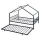 preview thumbnail 18 of 28, Full Size Metal House Bed with Twin Size Trundle