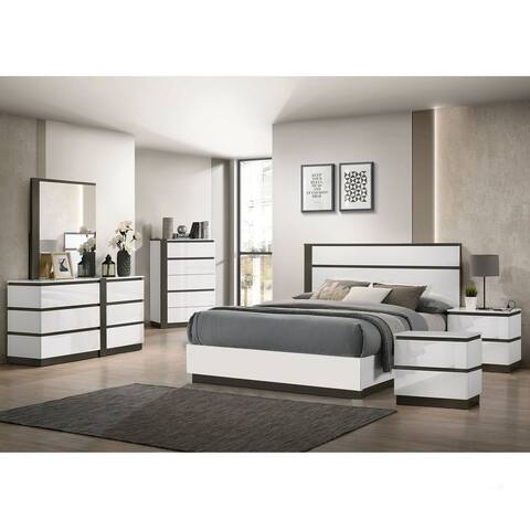 Conjira Modern White 6-piece Bedroom Set (USB) by Furniture of America
