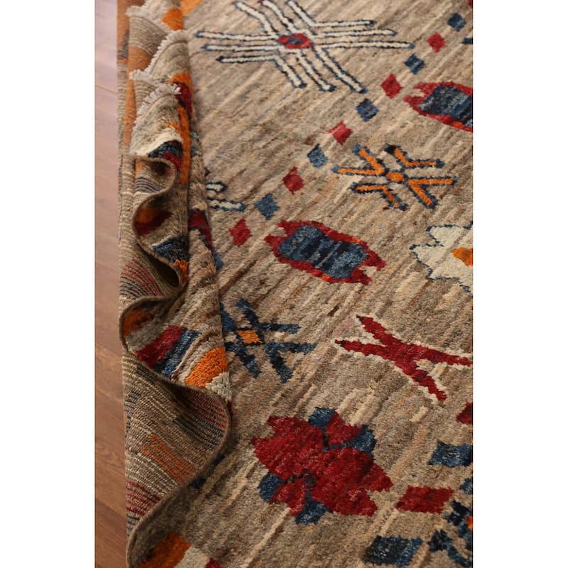Geometric Moroccan Oriental Area Rug Handmade Wool Carpet - 7'0" x 9'8"
