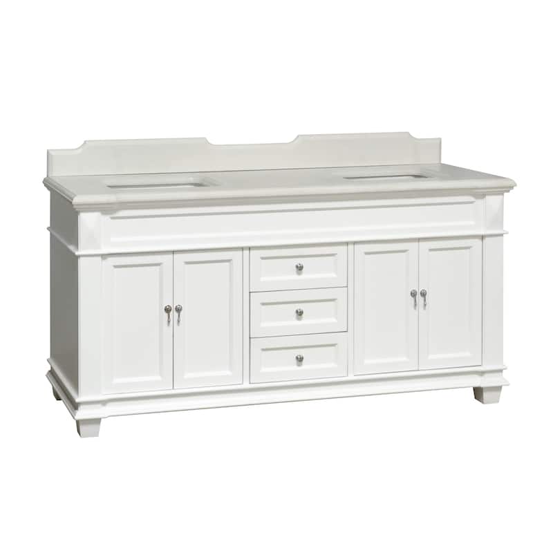 KitchenBathCollection Elizabeth 72" Double Bathroom Vanity with Quartz Top