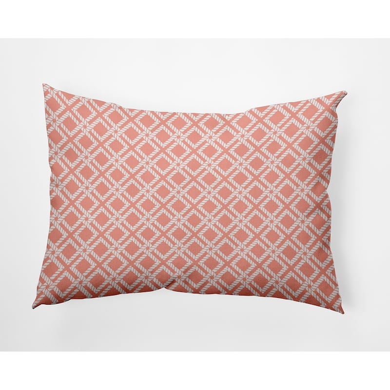 Rope Rigging Decorative Throw Pillow - 14" x 20" - Soft Coral
