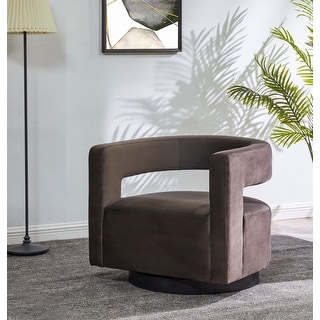 SAFAVIEH Couture Edgar Swivel Chair (Fully Assembled) - 31.1" W x 28.4" L x 26.8" H