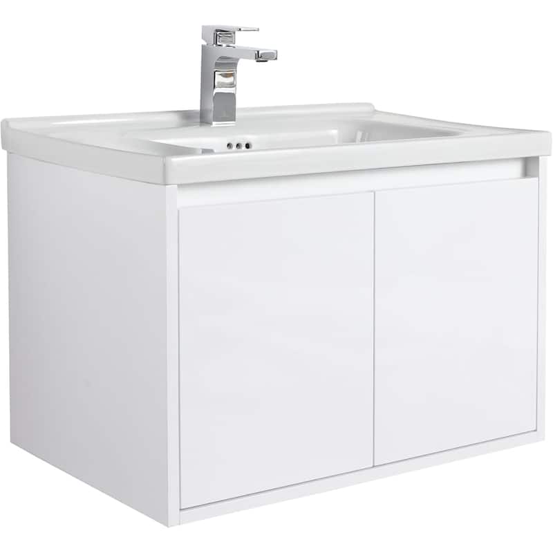 Blossom 28" Wall Mounted Floating Bathroom Vanity with Ceramic Sink