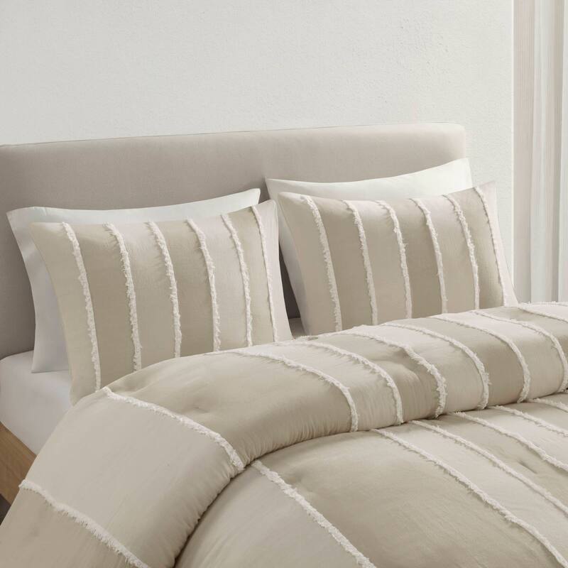 INK+IVY Shay 3 Piece Striped Cotton Comforter Set