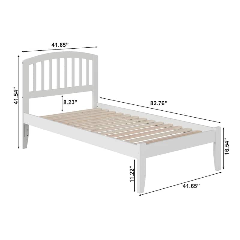 Richmond Twin XL Platform Bed with USB Charging Station in White