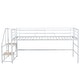 preview thumbnail 32 of 32, Simple & Space-saving Design Mid Metal Loft Bed with Storage stairs, Twin Size