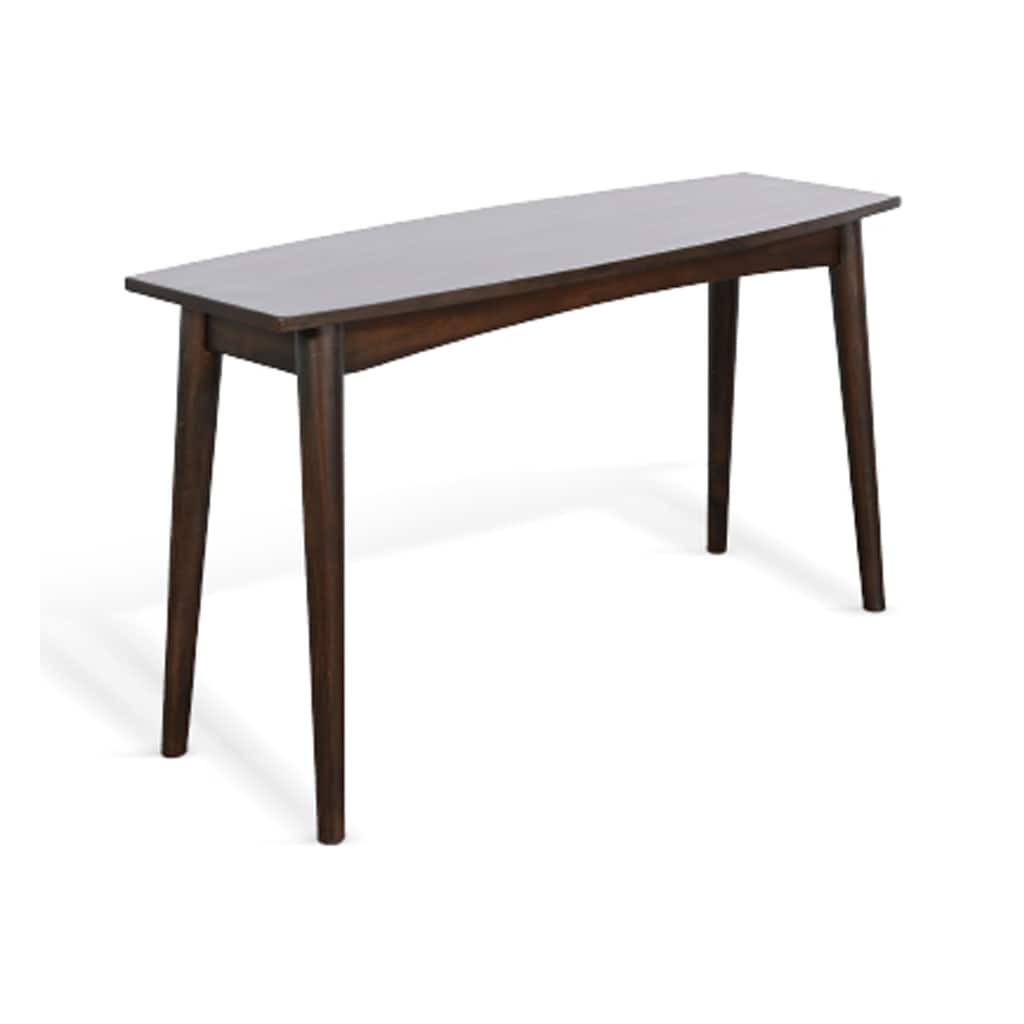 Neva Sofa Console Table, 48 Inch Rectangular, Angled Legs, Dark Brown