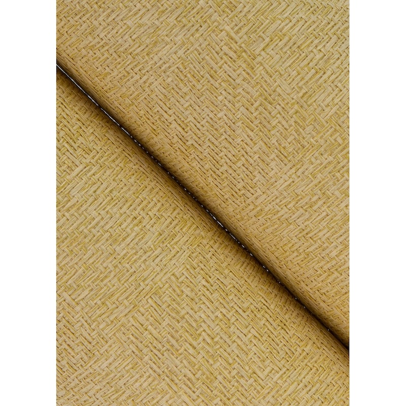 A-Street Prints Huiqing Khaki Geometric Weave Wallpaper