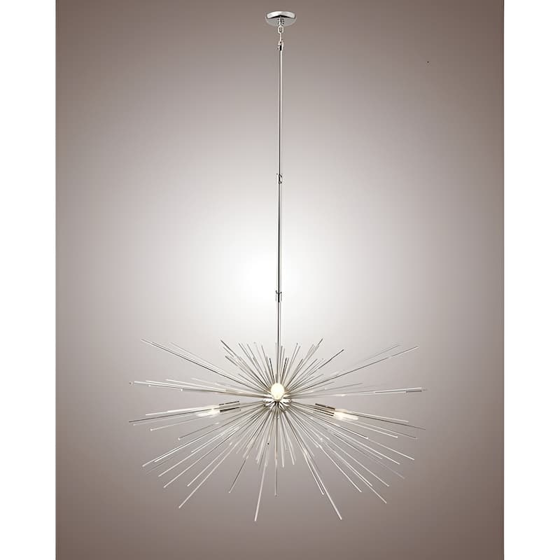 Sci-fi Sputnik Sphere Chrome Silver Chandelier - Baskett 4-Light