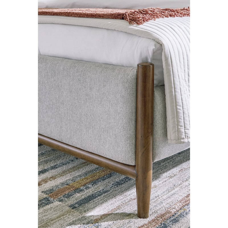 Signature Design by Ashley Lyncott Gray/Brown Upholstered Panel Bed
