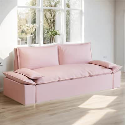 70.1" Queen Sofa Bed, 3-in-1 Convertible Sleeper Sofa with 2 Pillows