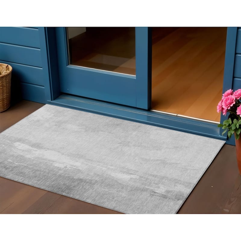 HomeRoots Abstract Transitional Rectangle Outdoor Rug - 3' x 5'