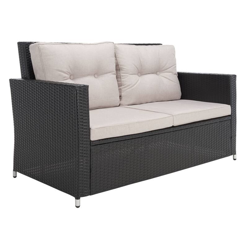 SAFAVIEH Outdoor Living Lorma 4-Piece Patio Set - 55"W x 32"D x 33"H