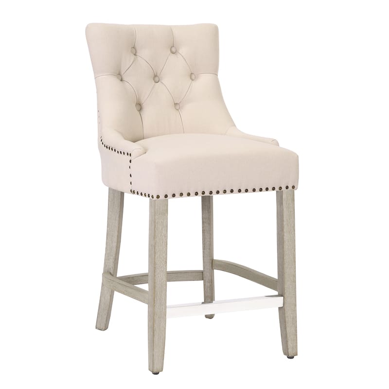 Carter 24" Upholstered Button Tufted Counter Bar Stool