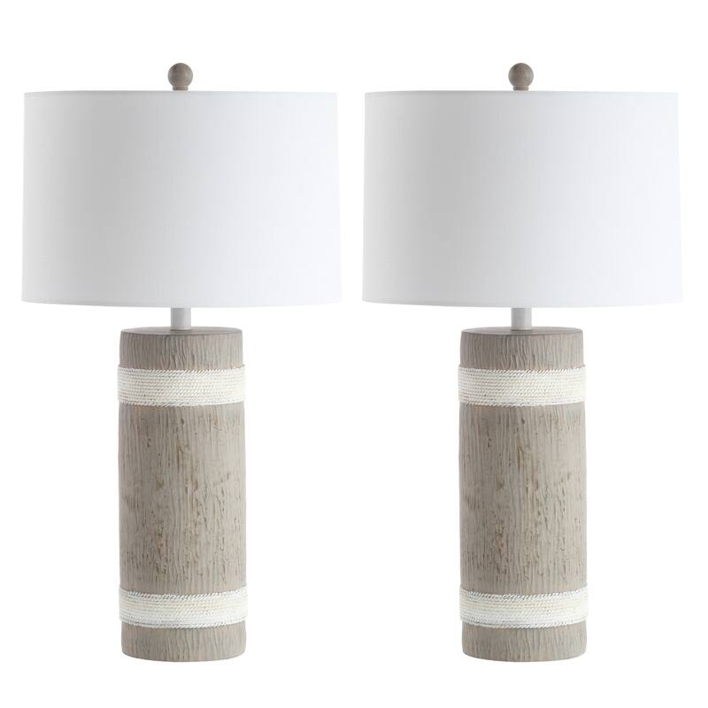 SAFAVIEH Lighting Karen 29-inch Brown/ White LED Table Lamp (Set of 2) - 15"x15"x28.5" - 15Wx15Dx29H