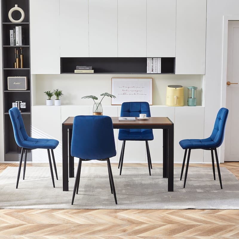 Blue Velvet Dining Chairs Set of 4