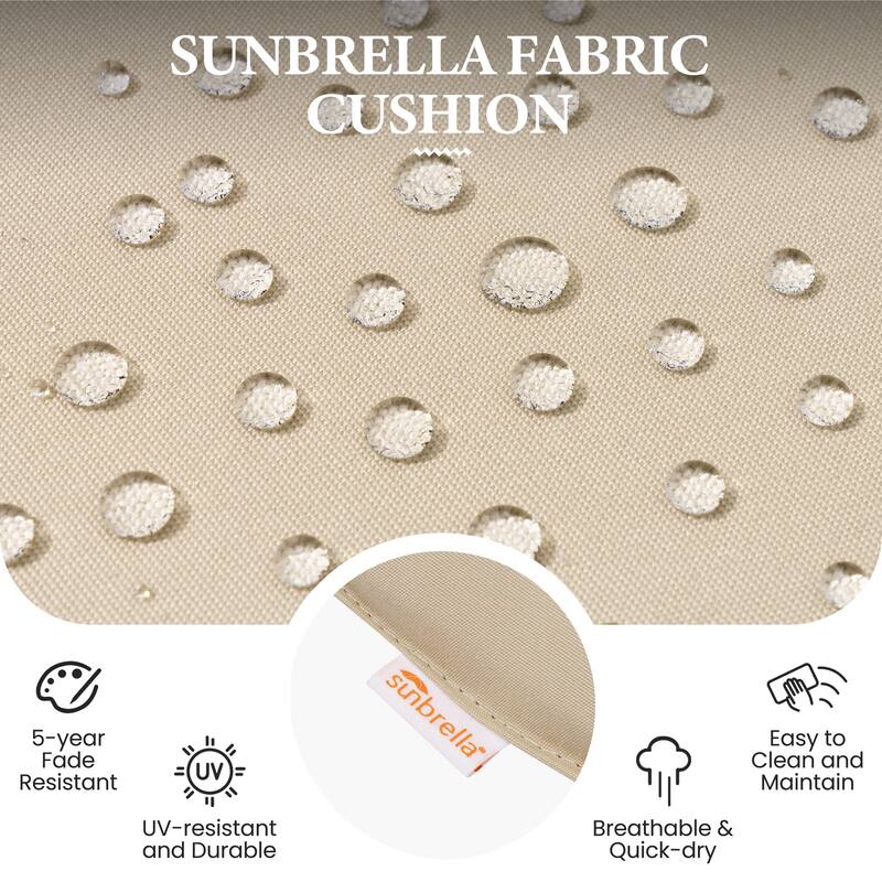 All-Weather Patio Outdoor Indoor Aluminum Swivel Bar Stools with Sunbrella Cushion