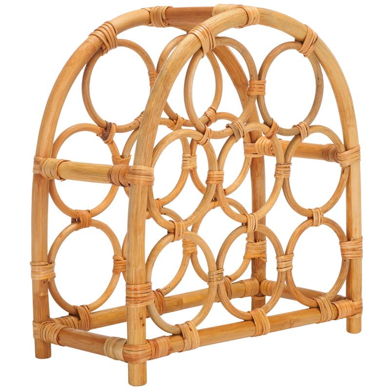 SAFAVIEH Gibora Rattan Wine Rack (Fully Assembled) - 14.9 In. W x 7 In. D x 15.7 In. H - 15Wx7Dx16H