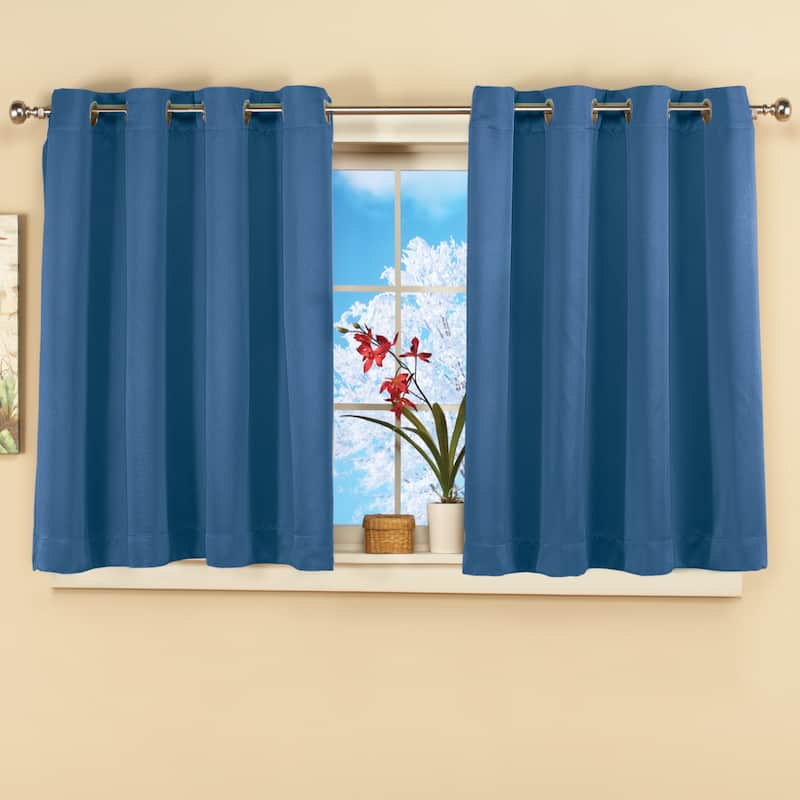 Short Blackout Window Curtain Panel with Easy Open-Close - Blue - 56" x 45" - 45 Inches