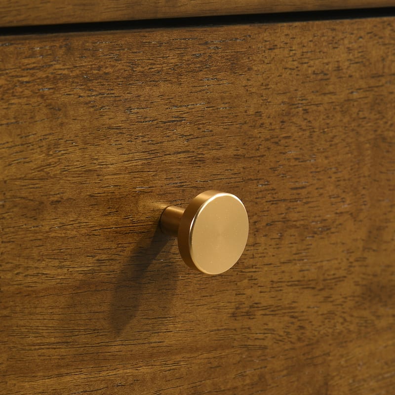 Roundhill Furniture Eldren Wood Bedroom Set, Platform Bed with Dresser, Mirror, Two Nightstands, Chest in Walnut Finish