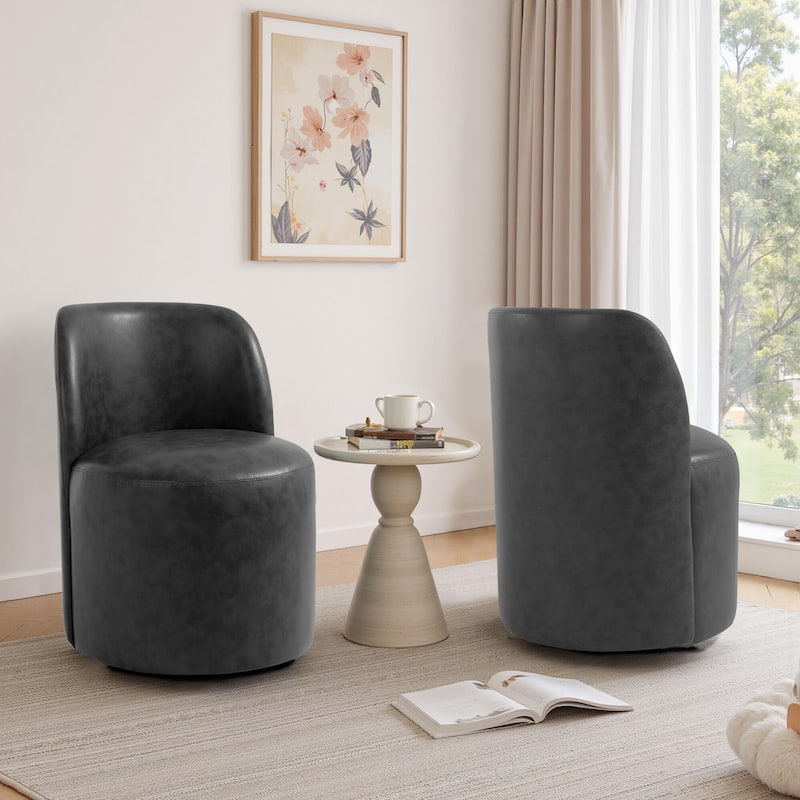 Modern Linen Upholstery Dining Chair Barrel Chair