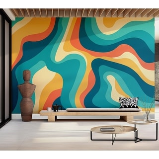 Premium Peel & Stick Wall Mural - Abstract Wavy Lines - Bed Bath ...