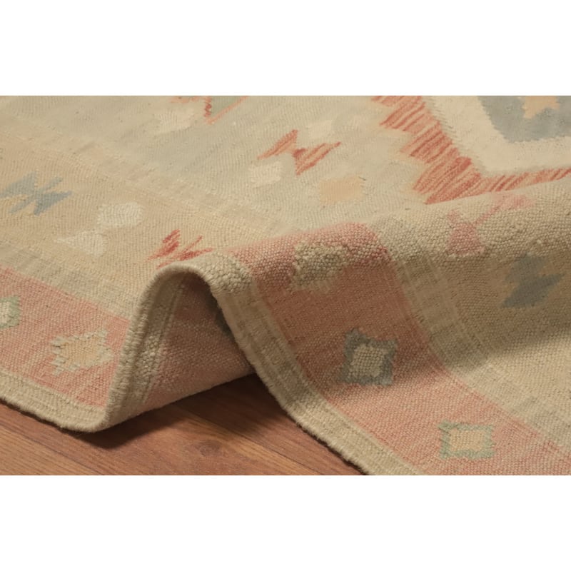 Hand Woven Oriental 100% Wool Carpet Southwestern Tribal Multi-Colored Kilim Area Rug - 5' 10'' X 3' 10''