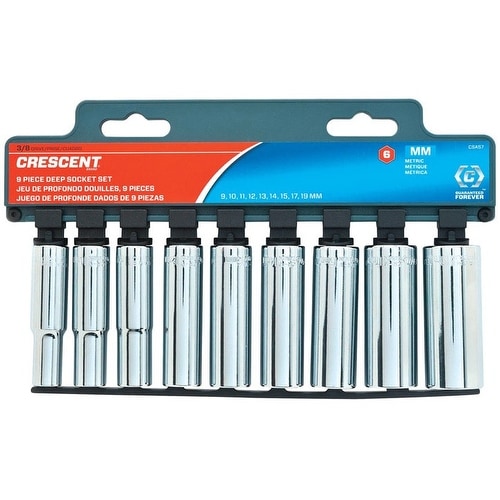 Crescent 8 Piece 1//2/" Drive Chrome Metric Deep Socket Set 6 Point CSAS3