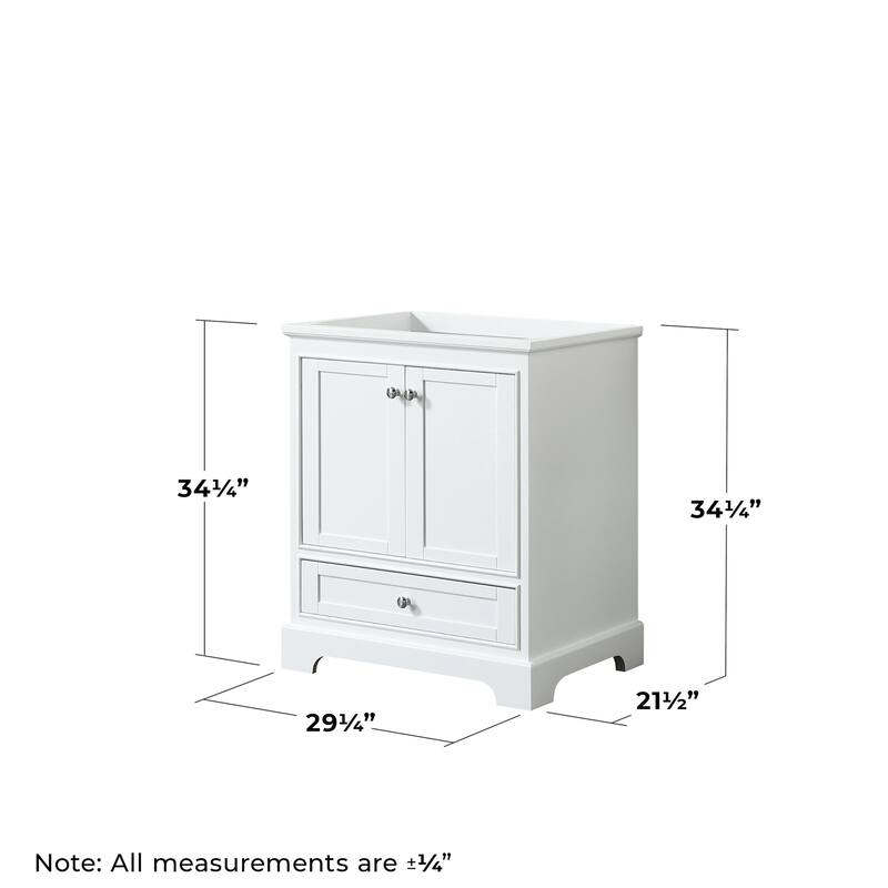 Wyndham Collection Deborah 29-1/4" Free Standing Single Wood Vanity