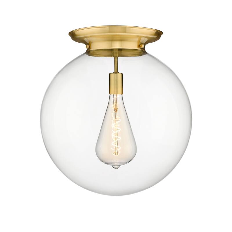 Innovations Lighting Beacon - 1 Light 18" Flush Mount - Clear/Satin Gold