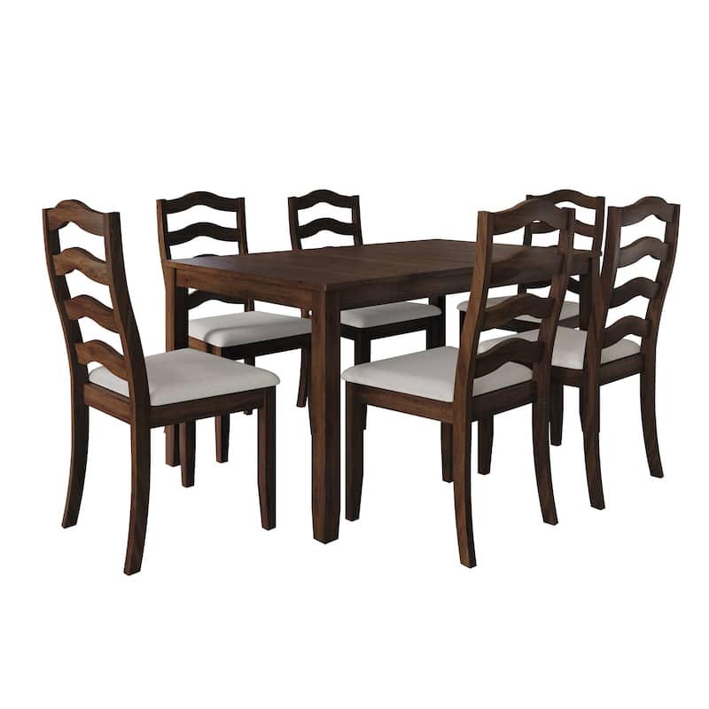 CraftPorch Sophistique 7-piece Wooden Dining Set - Brown