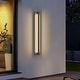 preview thumbnail 5 of 26, Matte Black Modern Linear Integrated LED Outdoor Wall Sconce with Vertical Light Strip 35.5-in H