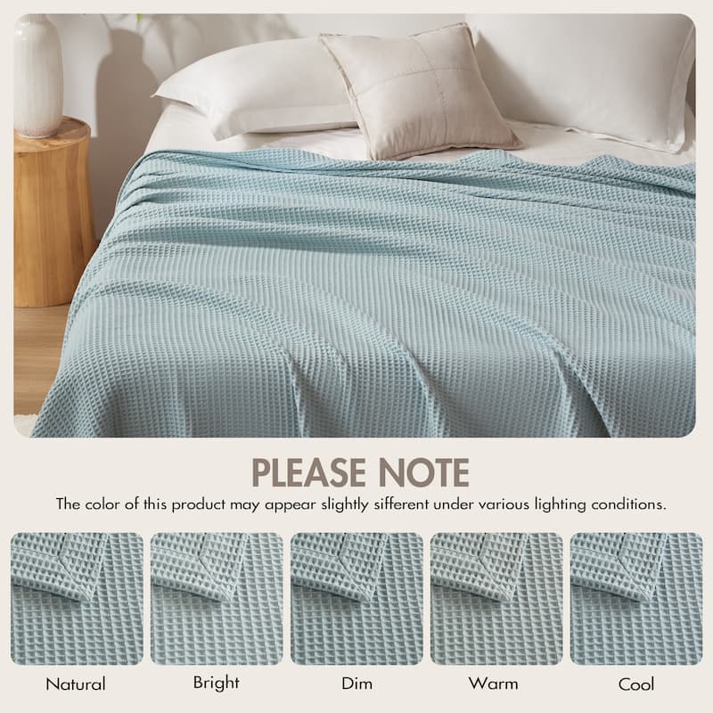 Madison Park Waffle Weave Cotton Blanket