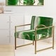 preview thumbnail 91 of 101, Designart "Mettalic Indigo And Gold II" Upholstered Abstract Accent Chair - Glam Arm Chair For Living Room Arm Chair - Gold Metal - Gold & Teal
