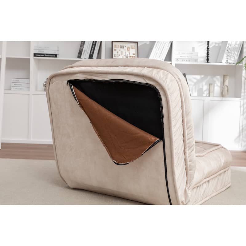 Upholstered Human & Dog Bed, Adjustable 5-Position Bean Bag Floor Sofa with Massage Pillow and 2 Soft Cushions for Adults & Pets