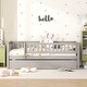 preview thumbnail 13 of 46, Wooden Daybed, Twin Sofa Bed with Trundle and Fence Guardrails for Kids Teens Adults, Wood Slat Support, No Box Spring Needed Gray - Twin