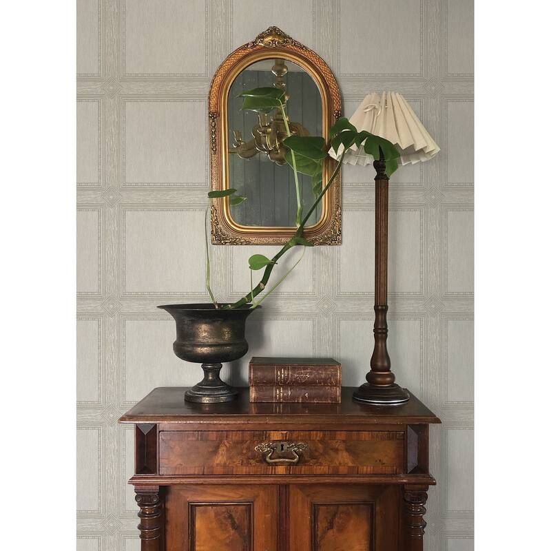 Chris Loves Julia x A-Street Prints Moorland Ivory Wood Panel Wallpaper